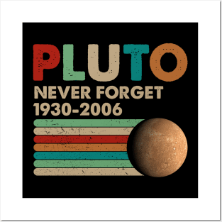 Never Forget Pluto Shirt. Retro Style Funny Space, Science T-Shirt Posters and Art